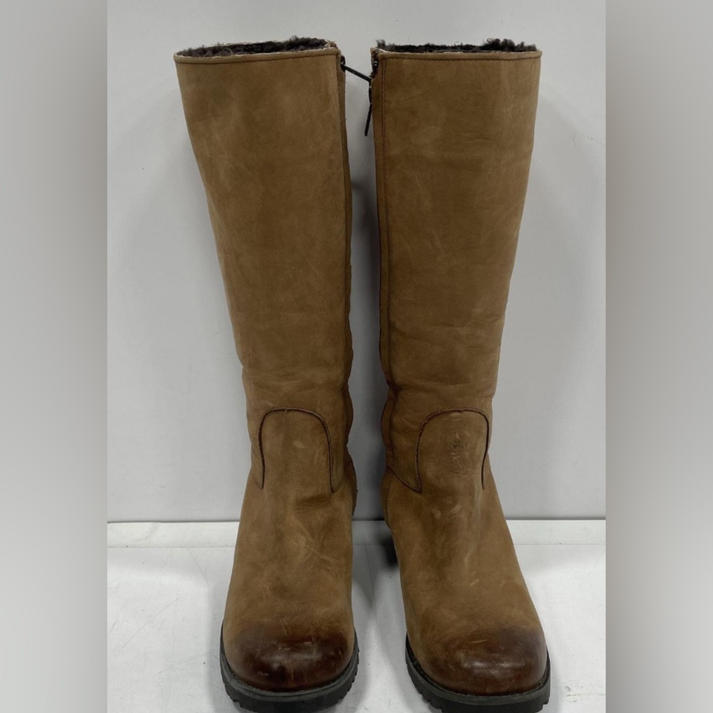 🛑 1 hour sale. UGG, size 6, Broome II 1916 Chestnut Tan Leather, Boots, EUC - Picture 3 of 6